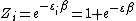 { Z }_{ i }={ e }^{ -{ \varepsilon }_{ i }\beta }=1+{ e }^{ -\varepsilon \beta }